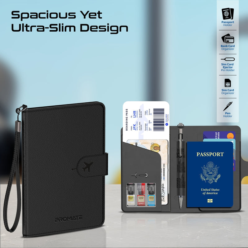 Promate PassMate Black magnetic wireless charging with 170mAh battery
