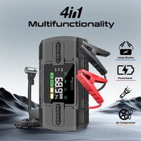 Promate PatrolPack-3 Car Jump Starter 1200A Air Compressor 12000mAh-Clamps