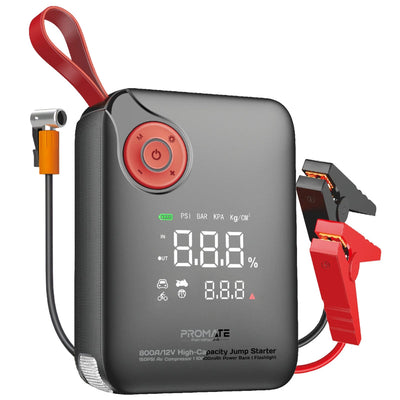 Promate PatrolPack-4 800A jump starter with 150PSI air compressor and 10000mAh power bank - main view