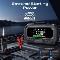 Promate PatrolPack-Ultra Car Jump Starter 3000A Air Compressor 16000mAh-Display