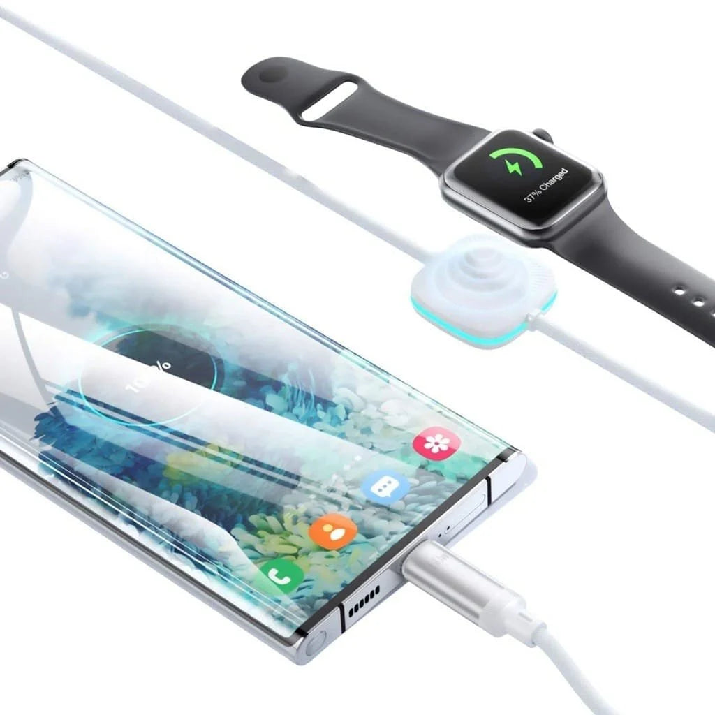 Kabloya Porodo 2-di-1 USB-C bo USB-C 1.2m bi Şarjkera Saeta Bêtêl a 60W - Spî
