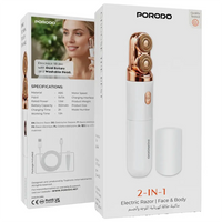 حلاقة بورودو Lifestyle الكهربائية 2 في 1 للوجه والجسم - أبيض | Porodo Lifestyle 2-in-1 Electric Face Body Razor White