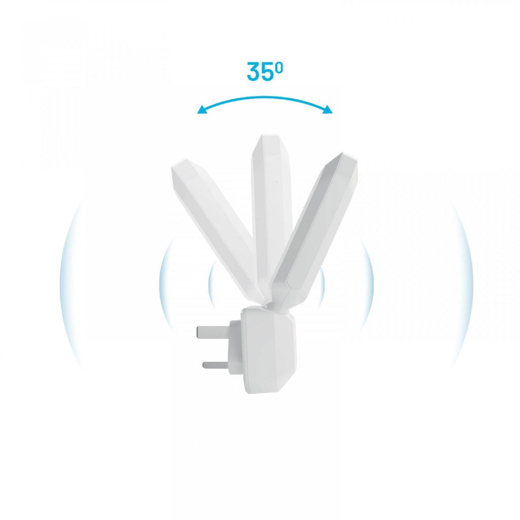 مقوي اشارة واي فاي من بورودو , 2.4GHz وبسرعة 300Mbps - ابيض | Porodo 2.4GHz WiFi Signal Extender 300Mbps - White.