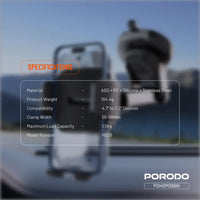 حامل هاتف بوردو 3 في 1 - PORODO MOUNTPRO 3-IN-1 Kit 3M HIGH-PERFORMANCE STICKY ANYWHERE PAD - Black