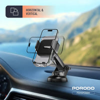حامل هاتف بوردو 3 في 1 - PORODO MOUNTPRO 3-IN-1 Kit 3M HIGH-PERFORMANCE STICKY ANYWHERE PAD - Black