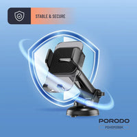 حامل هاتف بوردو 3 في 1 - PORODO MOUNTPRO 3-IN-1 Kit 3M HIGH-PERFORMANCE STICKY ANYWHERE PAD - Black