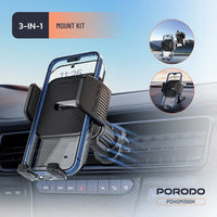 حامل هاتف بوردو 3 في 1 - PORODO MOUNTPRO 3-IN-1 Kit 3M HIGH-PERFORMANCE STICKY ANYWHERE PAD - Black