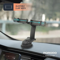 Porodo 360° Rotating Car Phone Holder - Black | حامل هاتف سيارة Porodo 360° دوار - أسود
