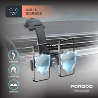 Porodo 360° Rotating Car Phone Holder - Black | حامل هاتف سيارة Porodo 360° دوار - أسود
