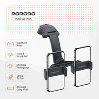 Porodo 360° Rotating Car Phone Holder - Black | حامل هاتف سيارة Porodo 360° دوار - أسود