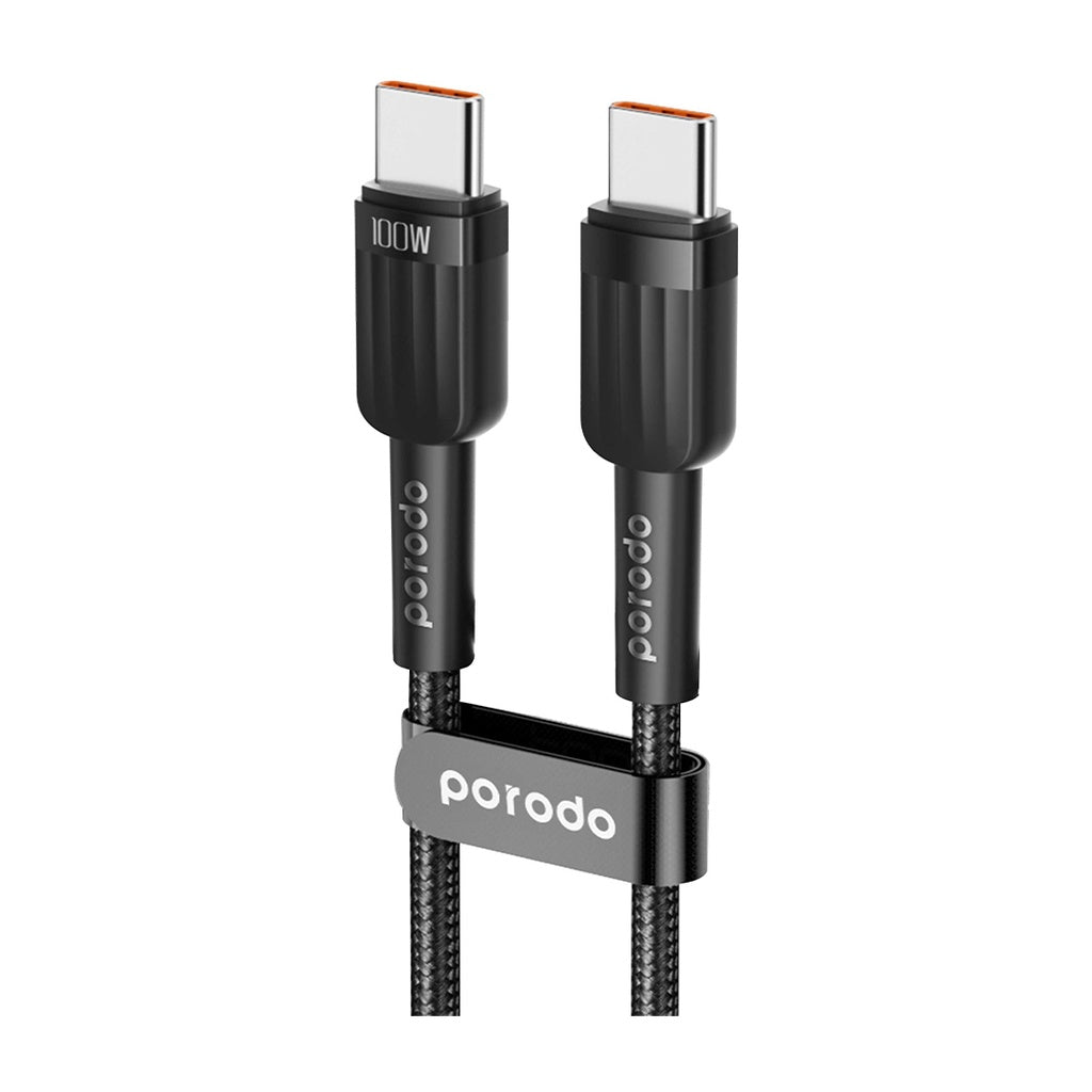 Şarjêra Otomobîlê ya Du Port a 50W bi Kabloya USB-C ber bi USB-C - Reş | Porodo Şarjêra Otomobîlê ya Du Port a 50W PD 20W QC 30W bi Kabloya C ber bi C - Reş