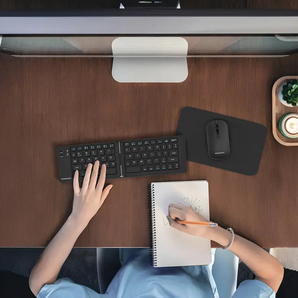 Porodo 6-in-1 Keyboard & Mouse Set - Black | طقم لوحة مفاتيح وفأرة 6 في 1 من بورودو - أسود