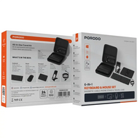 Porodo 6-in-1 Keyboard & Mouse Set - Black | طقم لوحة مفاتيح وفأرة 6 في 1 من بورودو - أسود