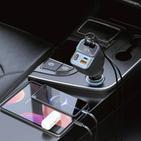 Porodo 65W Car Charger Dual Retractable Cable - Black | شاحن سيارة بورودو 65W بكابلين قابلين للسحب - أسود