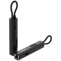 Porodo 8-in-1 USB Multiport Hub with 5Gbps Transfer Speed - Black | بورودو 8 في 1 موزع USB متعدد المنافذ بسرعة نقل 5Gbps - أسود
