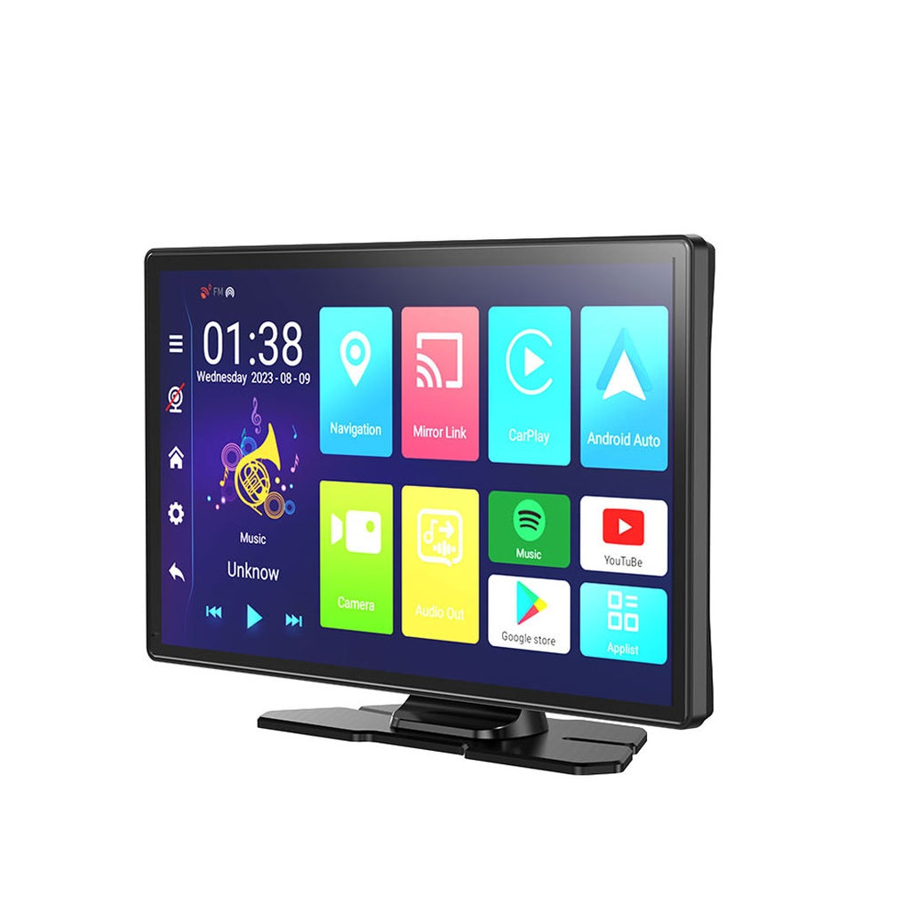 شاشة سيارة بورودو بنظام تشغيل اندرويد 13 مع نظام DVR وذاكرة 4+64GB - اسود | Porodo Android 13 Display Screen with DVR - 4+64GB - Black