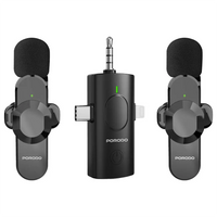 Porodo Audix Elite 3 In 1 Lavalier Microphone - Black | مايكروفون بوروودو أوديكس إيليت 3 في 1 لافالير - أسود