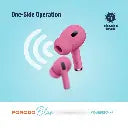 سماعات بورودو بلو برو 2 لاسلكية بباس عميق وشحن لاسلكي وتحكم لمسي للصوت - وردي | Porodo Blue Deep Bass Wireless Earbuds Pro 2 with Swipe Volume Pink