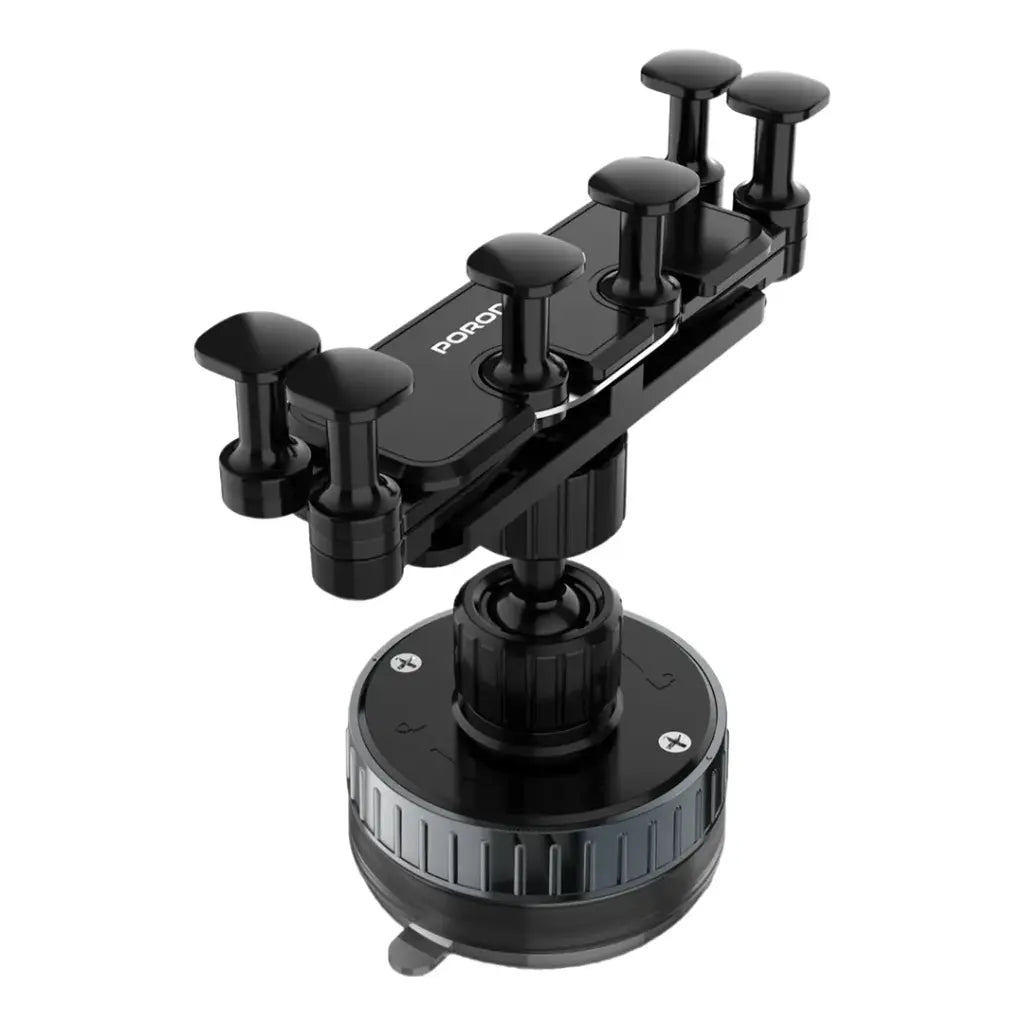 حامل جوال بورودو بلو بدوران 360 درجة وقابل للتمديد مع تثبيت قوي - اسود | Porodo Blue 360° Rotatable Extendable Vacuum Suction Phone Mount – Black