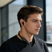 سماعة رقبة مغناطيسية لاسلكية Porodo Blue مع اقتران بلوتوث مزدوج - أسود | Porodo Blue Wireless Magnetic Neckband with Dual Bluetooth Pairing - Black