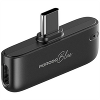 Porodo Blue Clip Mic Pro Wireless Microphone - Black | ميكروفون بورودو بلو كليب مايك برو اللاسلكي - أسود