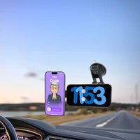 Porodo Dax-L Dual MagSafe Car Phone Holder with Adjustable Telescopic Arm - Black | حامل هاتف سيارة Porodo Dax-L Dual MagSafe مع ذراع تلسكوبي قابل للتعديل - أسود