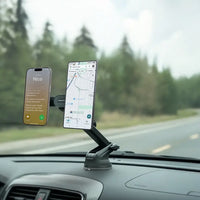 Porodo Dax-L Dual MagSafe Car Phone Holder with Adjustable Telescopic Arm - Black | حامل هاتف سيارة Porodo Dax-L Dual MagSafe مع ذراع تلسكوبي قابل للتعديل - أسود