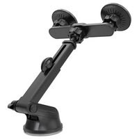 Porodo Dax-L Dual MagSafe Car Phone Holder with Adjustable Telescopic Arm - Black | حامل هاتف سيارة Porodo Dax-L Dual MagSafe مع ذراع تلسكوبي قابل للتعديل - أسود