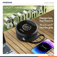 Porodo Gagefit Power Bank & Car Jump Starter with Tire Inflator & LED Light – Black | بنك طاقة ومشغل تشغيل السيارة Porodo Gagefit مع منفاخ إطارات ومصباح إضاءة – أسود