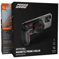 Porodo Gaming Arcticchill Magnetic Phone Cooler with Ultra-Quiet Fan - Black/Orange | مبرد الهاتف المغناطيسي بورودو جيمينج أركتيكشيل مع مروحة هادئة - أسود/برتقالي