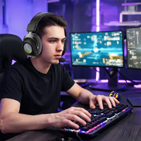 Porodo Gaming Infinity Mirror RGB Headset with Detachable Omnidirectional Mic – Black | سماعة ألعاب Porodo Gaming Infinity Mirror RGB مع ميكروفون Omnidirectional قابل للفصل – أسود