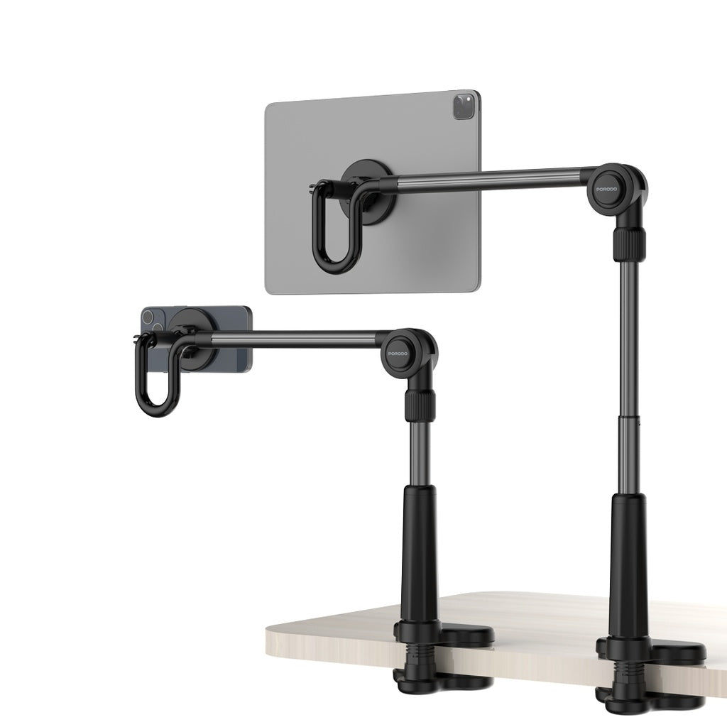 Porodo Lazy Man Stand with Magnetic Suction 92CM - Black | حامل بورودو ليزي مان بشفط مغناطيسي 92 سم - أسود