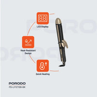 مكواة الشعر 4 في 1 من بورودو لايف ستايل - اسود | Porodo Lifestyle 4 Style Hair Iron - Black