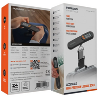 Porodo Lifestyle Accuscale High-Precision Luggage Scale - Black | ميزان أمتعة عالي الدقة من بورودو لايف ستايل - أسود