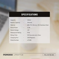 Porodo Lifestyle 400ml Auto-Stirring Suction Twin Wall Cup | كوب بورودو لايف ستايل 400 مل بخاصية التحريك الذاتي