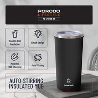 Porodo Lifestyle 400ml Auto-Stirring Suction Twin Wall Cup | كوب بورودو لايف ستايل 400 مل بخاصية التحريك الذاتي