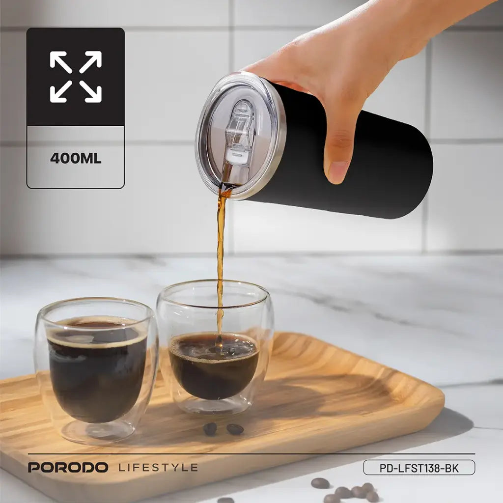 Porodo Lifestyle 400ml Auto-Stirring Suction Twin Wall Cup | كوب بورودو لايف ستايل 400 مل بخاصية التحريك الذاتي