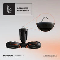 مروحة متعددة الوظائف 360° مع إضاءة وحامل ثلاثي - Porodo Lifestyle 18W Multifunctional Adjustable Fan