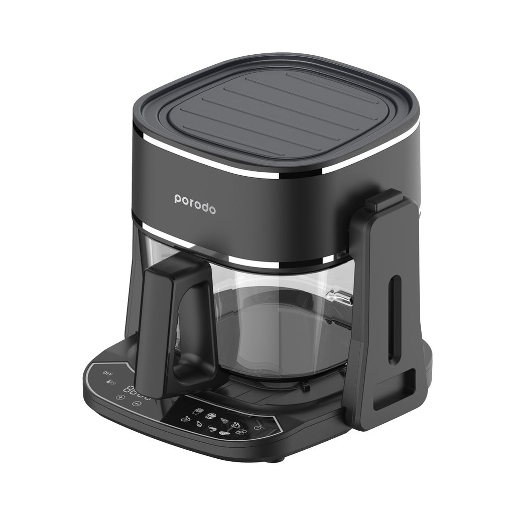 قلاية هوائية زجاجية 2 في 1 من بورودو لايف ستايل - اسود | Porodo Lifestyle 2in1 Glass Air Fryer - Black