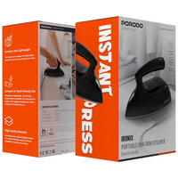 Porodo Lifestyle Ironix Portable Steam Iron with Bakelite Handle - Black | مكواة بخار محمولة Porodo Lifestyle Ironix مع مقبض باكيليت - أسود