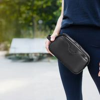 حقيبة بورودو لايف ستايل للسفر مع حامل هاتف ماج سيف - اسود | Porodo Lifestyle MagSafe Travel Organizer Pouch with Phone Holder - Black
