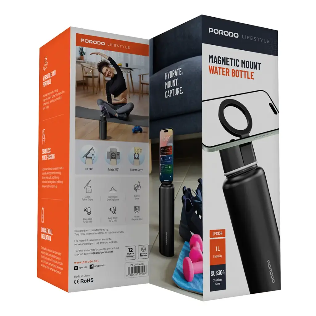 قارورة ماء ماغسيف 32 اونصة من بورودو لايف ستايل | Porodo Lifestyle Magsafe Bottle 32oz