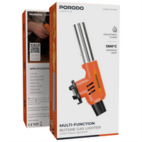 ولاعة غاز بيوزو متعددة الوظائف بورودو لايف ستايل مع إشعال بيزو - أسود/برتقالي | Porodo Lifestyle Multi-Function Gas Lighter with Piezo Ignition - Black/Orange
