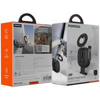 Porodo Loop Magnetic Phone Holder with Adjustable Travel Base - Black | حامل هاتف مغناطيسي Porodo Loop مع قاعدة سفر قابلة للتعديل - أسود
