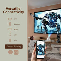 بروجيكتور بورودو لوماكاست المصغر WiFi/BT FHD 1080P 230ANSI - أبيض | Porodo Lumacast Mini Projector WiFi/BT FHD 1080P 230ANSI - White