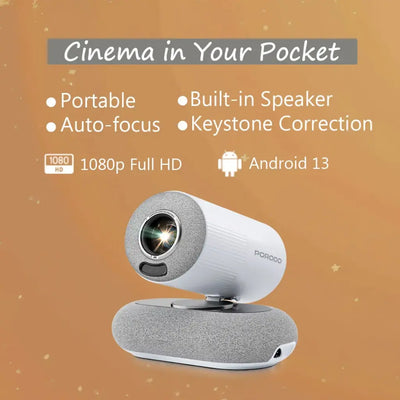 بروجيكتور بورودو لوماكاست المصغر WiFi/BT FHD 1080P 230ANSI - أبيض | Porodo Lumacast Mini Projector WiFi/BT FHD 1080P 230ANSI - White