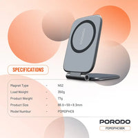 حامل هاتف مغناطيسي Porodo Magnifold متعدد الاستخدام - Ultra-Slim Phone Holder