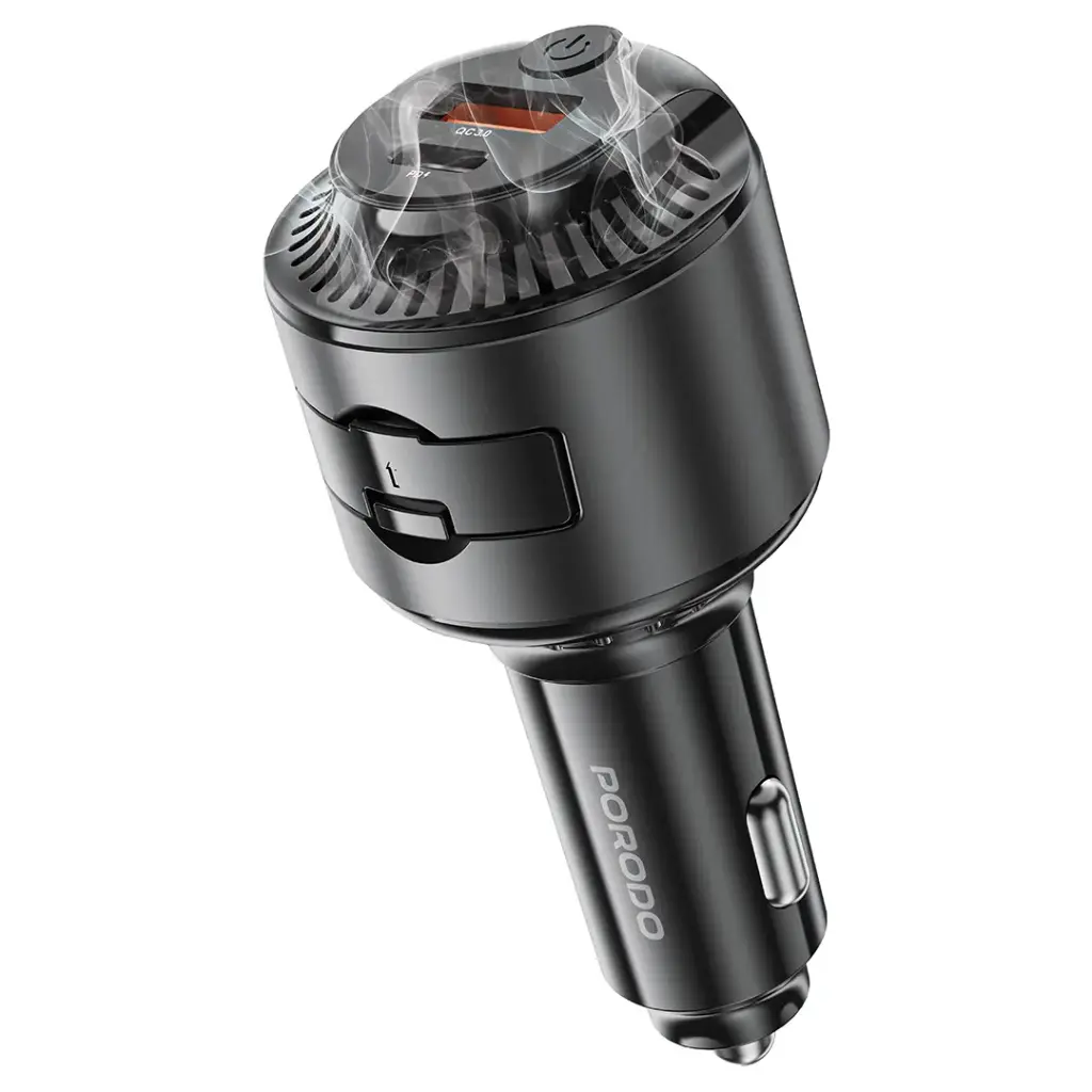 شاحن سيارة 2 في 1 مع معطر جو - Porodo 2 In 1 Car Charger with Scent Diffusion