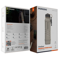 Porodo OneGear 5000mAh Power Bank with Flashlight & Lighter - Khaki | بنك طاقة بورودو OneGear 5000mAh مع كشاف وولاعة - كاكي