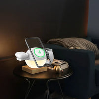 شاحن بورودو Orbix لاسلكي 3 في 1 مع إضاءة محيطية قابلة للتعديل - أبيض | Porodo Orbix 3-In-1 Wireless Charger With Adjustable Ambient Light – White